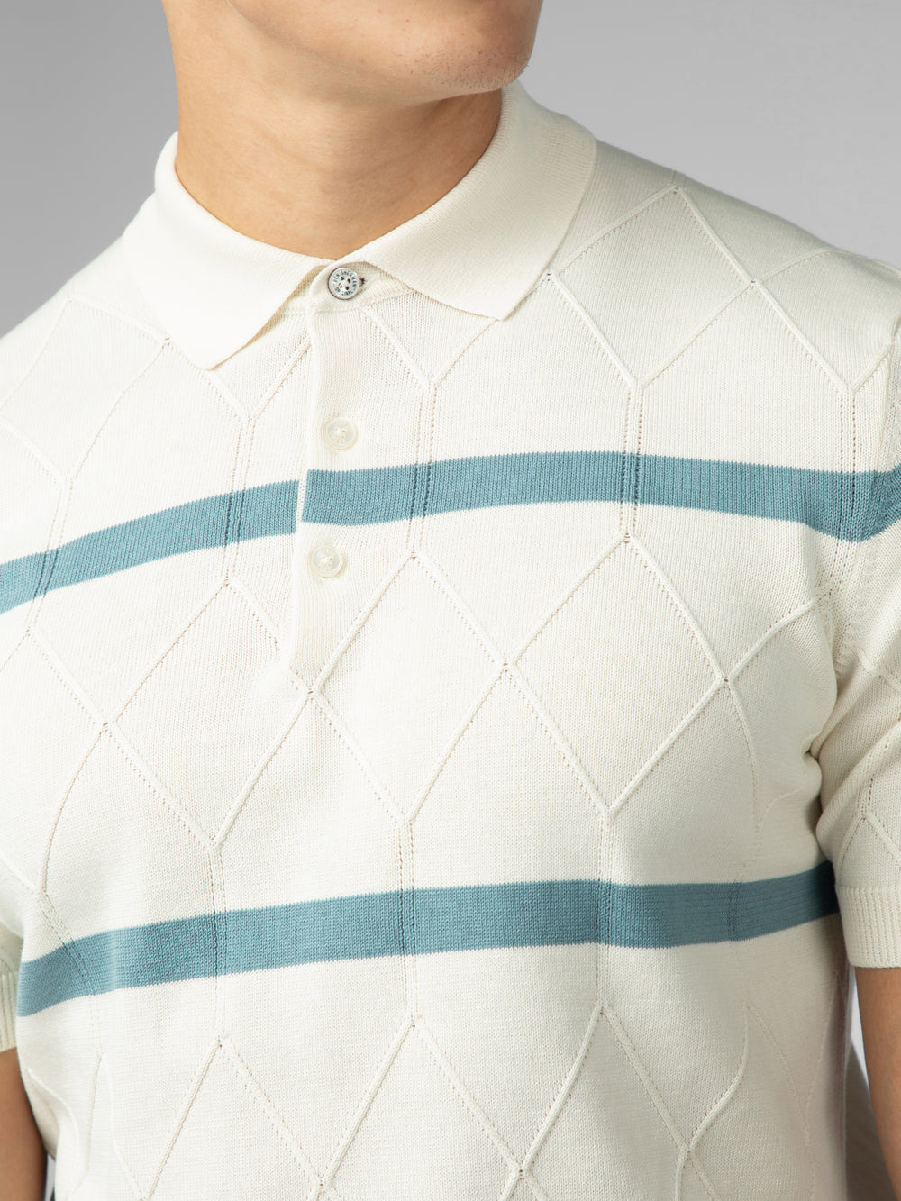 Knitwear Ben Sherman Signature Argyle Stripe Polo Blanche | EYH-88689932